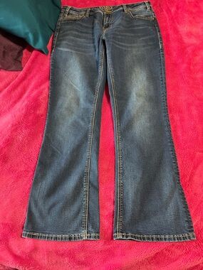 Rock & Roll Cowgirl Dark Blue Flare Jeans